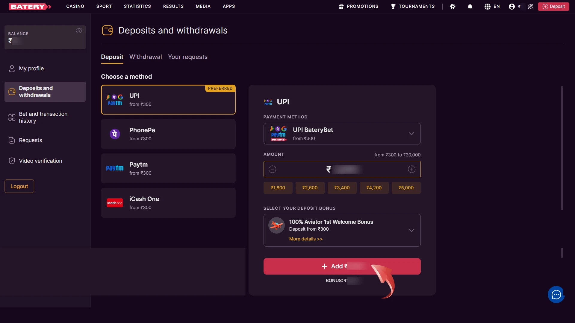 Approve the UPI transaction to finalize your Batery Deposit.