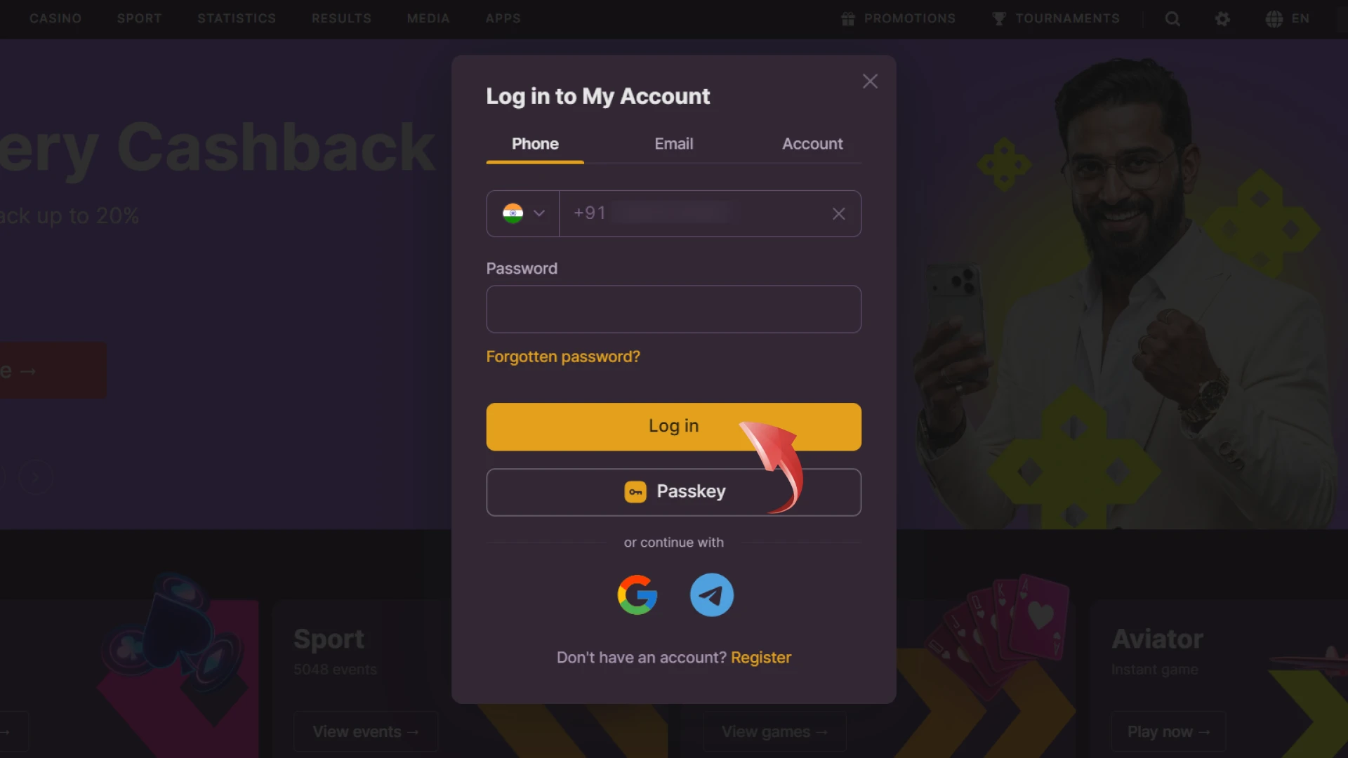 Start your Batery IPL betting journey by visiting the official website.